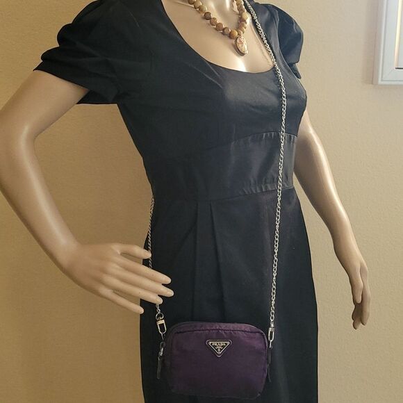 Authentic Prada Mini Pouch on Chain - Picture 3 of 10